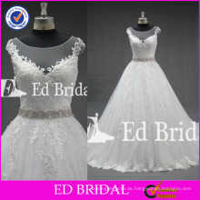 ED Braut neueste Entwurfs-heiße Verkaufs-vorzügliche wulstige Spitze Appliqued Ballkleid-Hochzeits-Kleider Lvory 2017